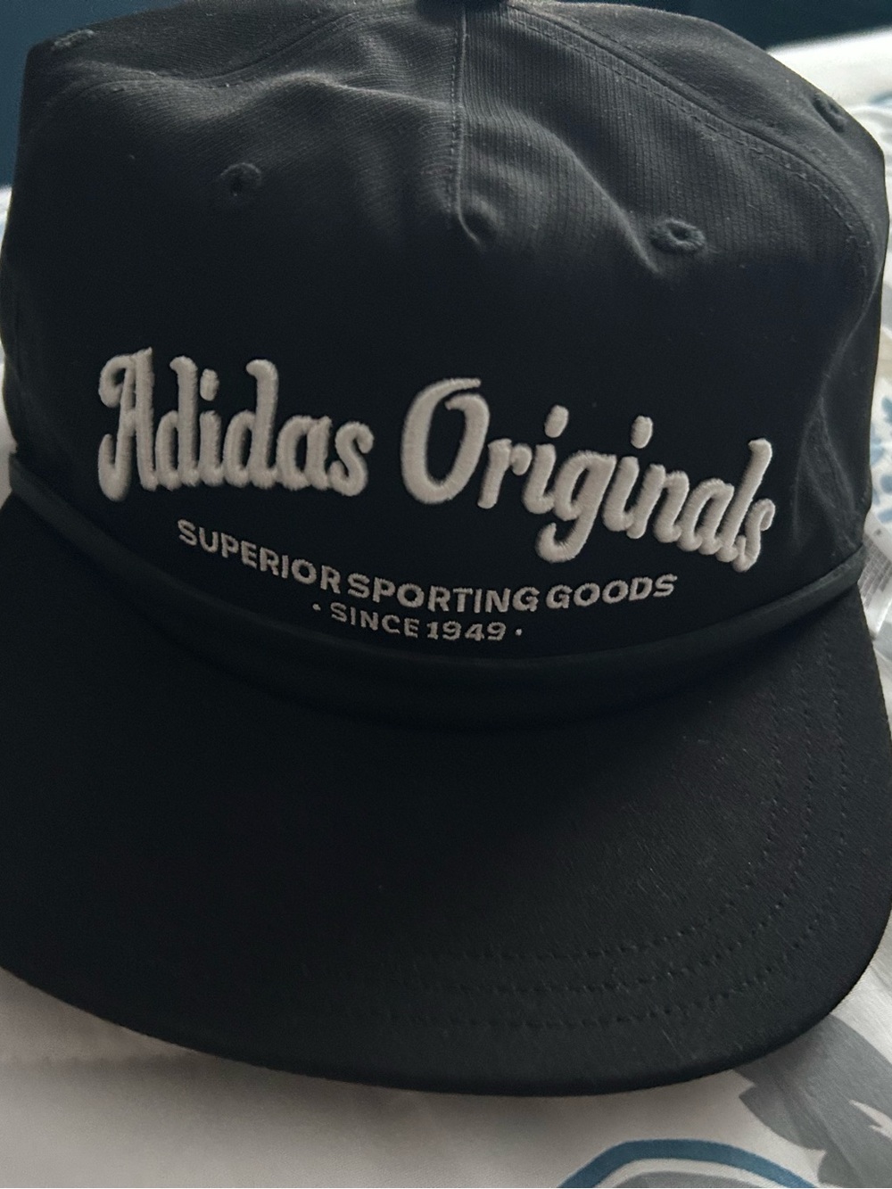 adidas Originals Black Hat with White Script Logo